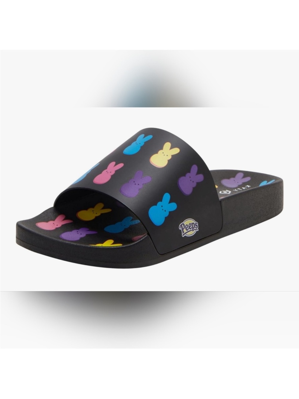 Katy Perry Peeps Slide Sandals with Multicolored Print size 11 Pink Box Included